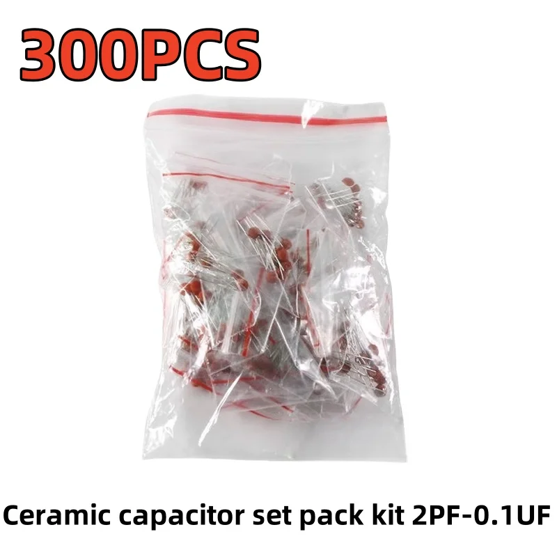 300PCS/lot Diy 30 values*10PCS Ceramic capacitor set pack kit 2PF-0.1UF Electronic Components Package capacitor Assorted Kit