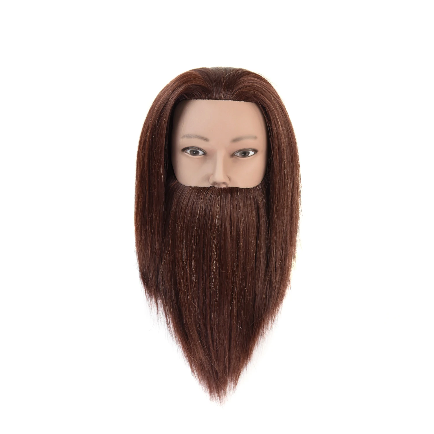 Hair Beard Male Model Mannequin Head for Hairdressing Cutting Training Hair Doll Head with Wig Stand for Hair Styling