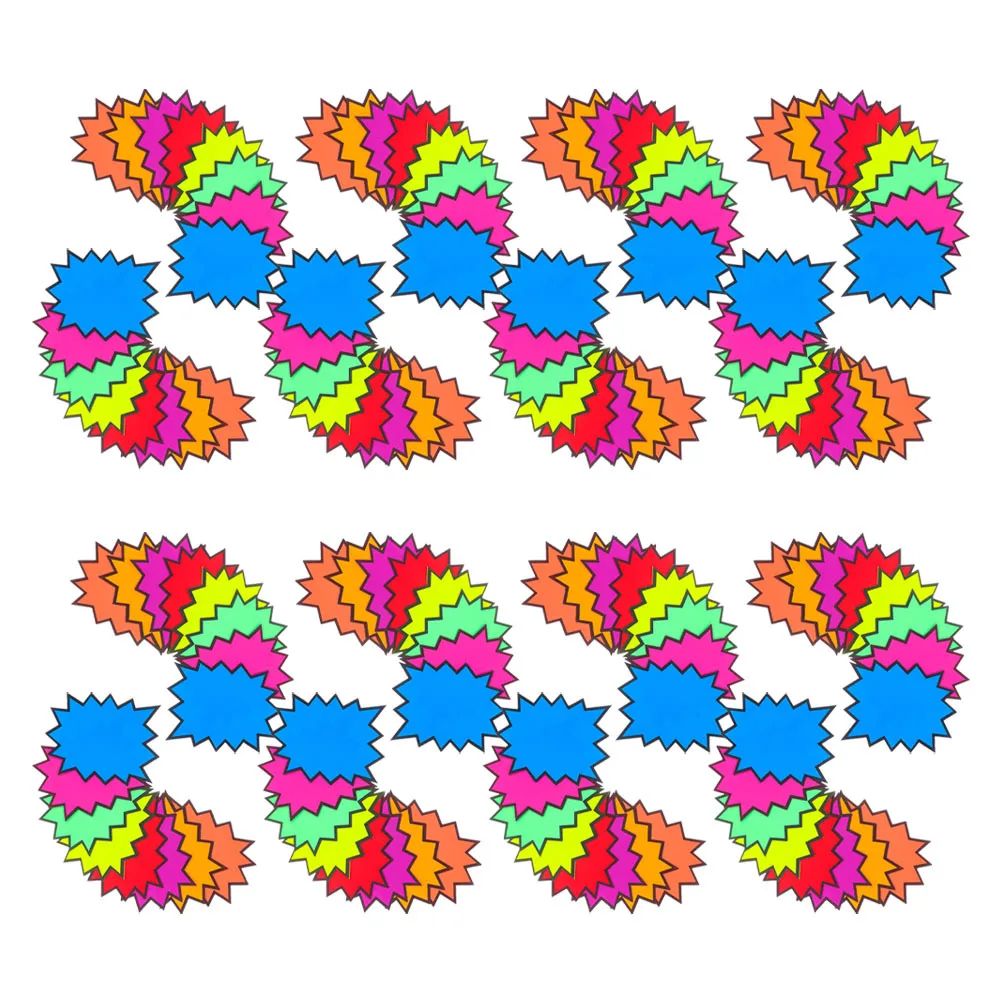 

160pcs Fluorescent Burst Price Tags 8 Colors Retail Sale Signs For Supermarket Garage Promotions Advertising Paper Stickers