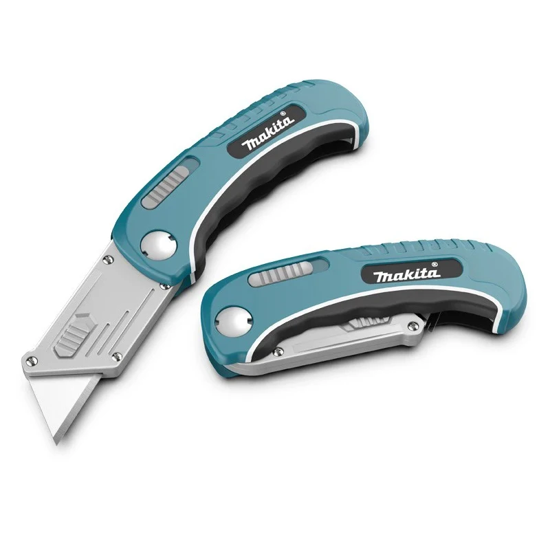 Makita B-65501 Folding Utility Knife Wallpaper Heavy Duty Trapezoid Thickening Metal Cutting Blades Art Knife Hand Tool