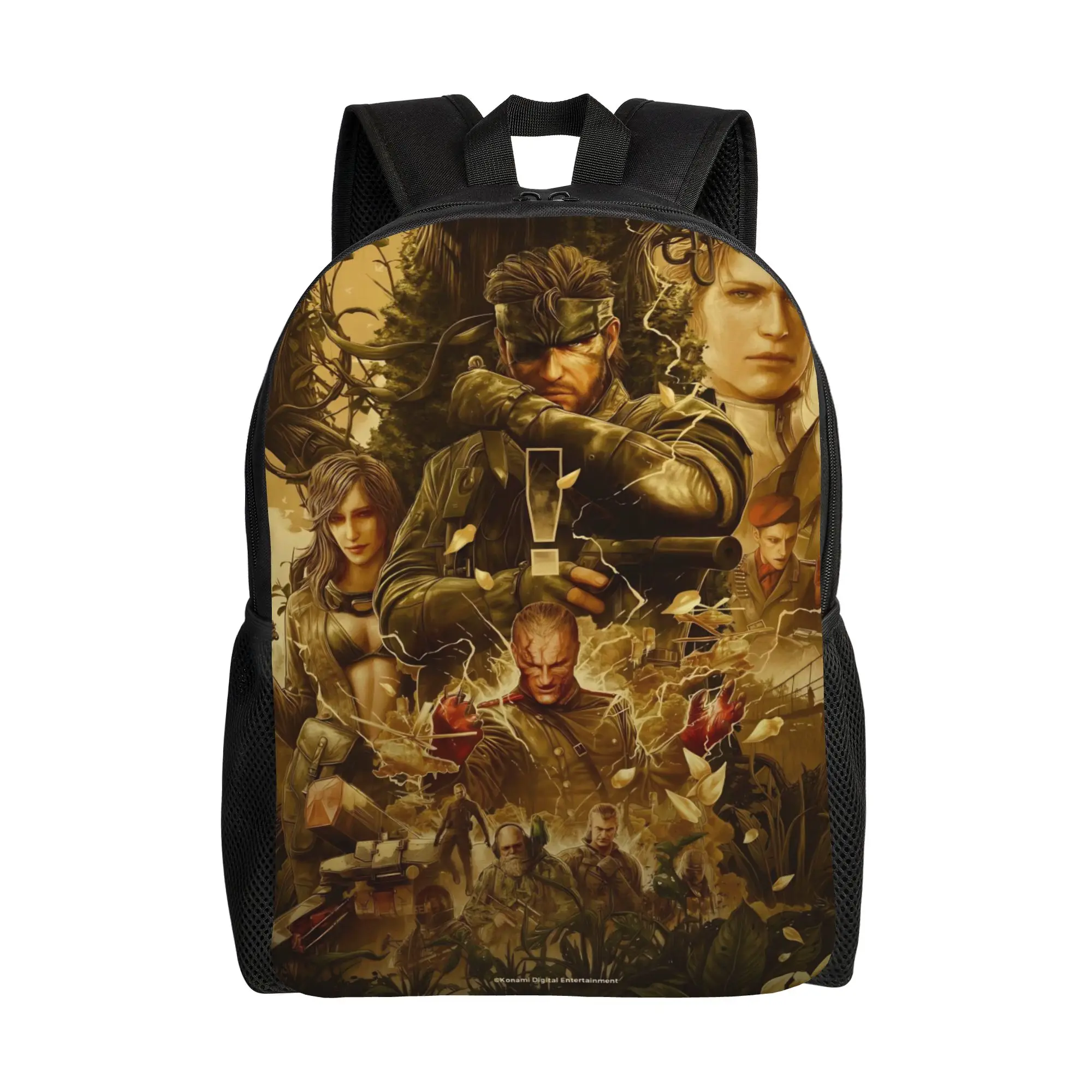 

Игровой рюкзак Metal Gear Solid Battle Scene, велосипедный рюкзак, мужской рюкзак для уличной моды, школьный рюкзак, дизайнерский легкий рюкзак