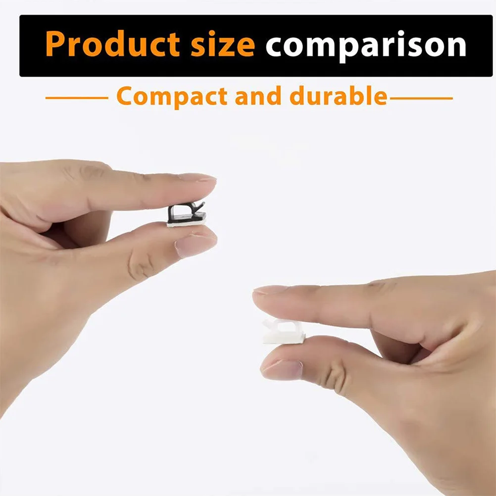 

200Pcs Self Adhesive Cable Clips Cord Organizer for Effective Power Cord Management on Desk Wall Table Top Surface