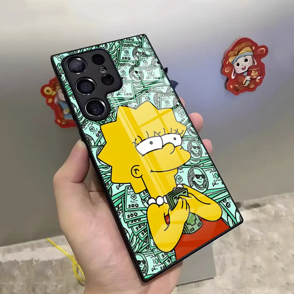 Cartoon S-Simpsons Phone Case For S25 Ultra Samsung S26 S24 Fe S22 S23 21 A17 A57 A37 A54 A34 A53 A16 Glass Cover
