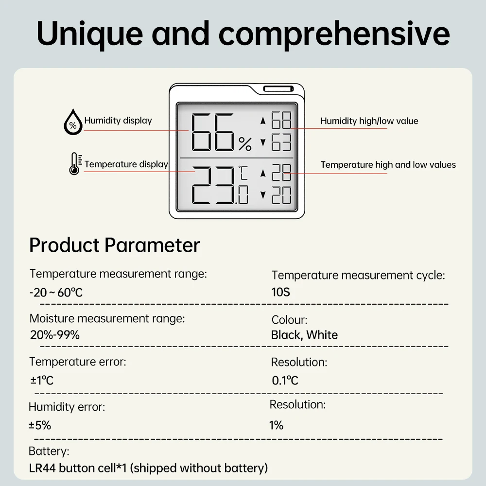 LCD Digital Thermometer Hygrometer High Low Value Records Indoor Mini Temperature Sensor Electronic Monitor Weather Station