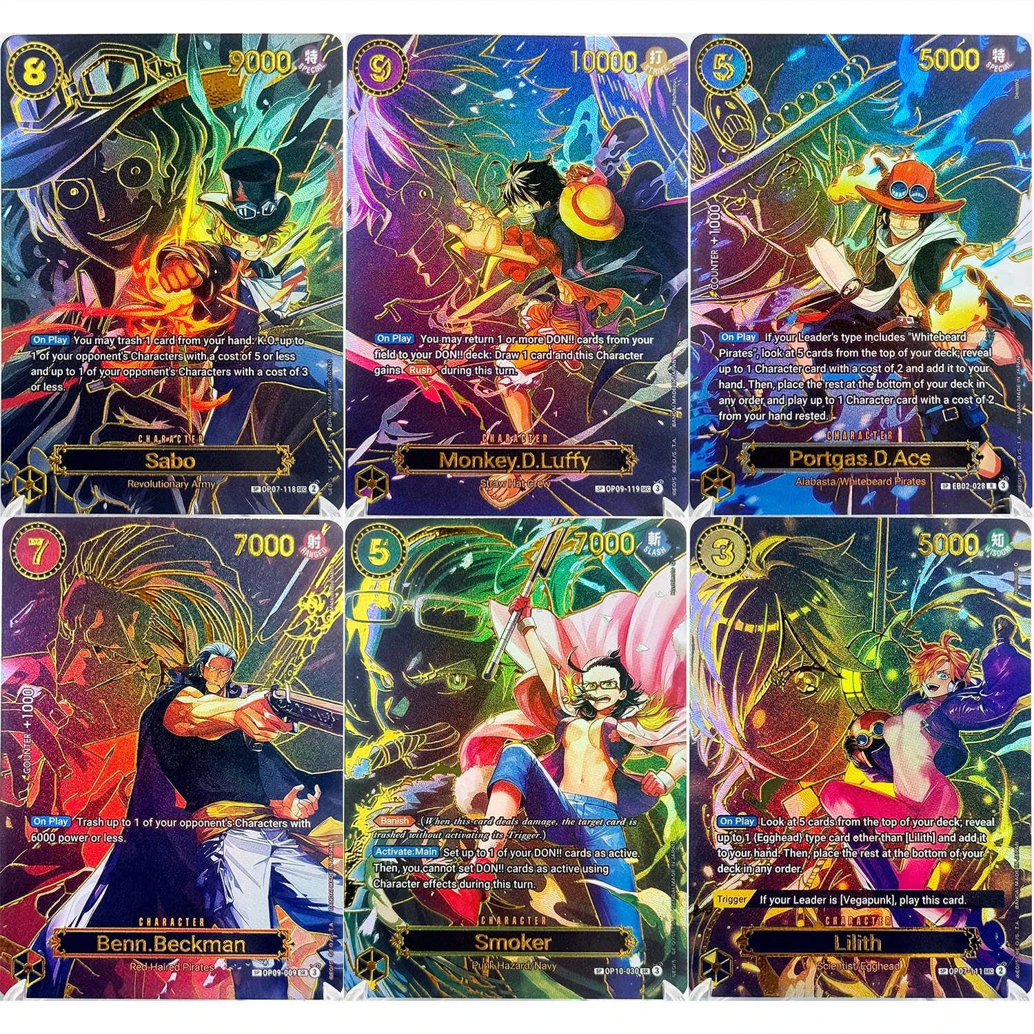 Komplettes Set One Piece Kartenspiel SP Seltene Karten Vollständige Sammlung Hochwertige DIY-Replika Anime-Folien-Proxy-Karten [Englisch/Japanisch]