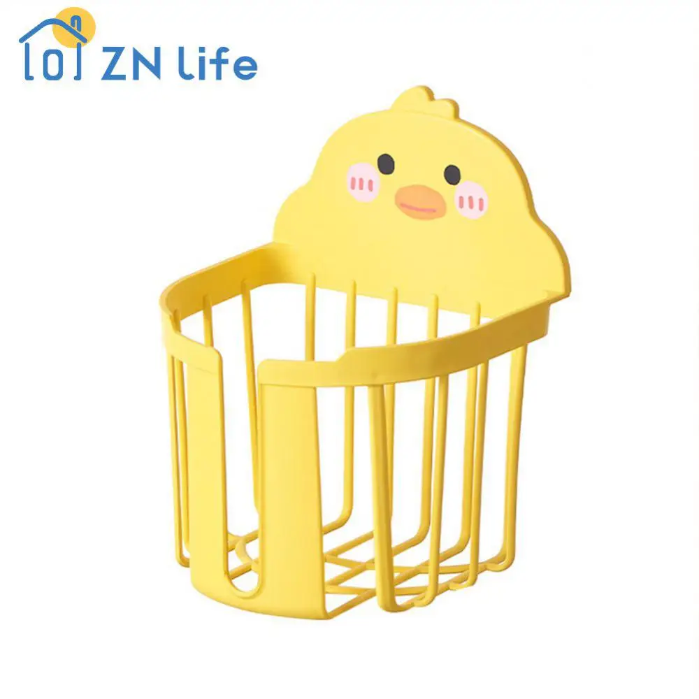 Napkin Storage Box Wall-mounted Little Yellow Duck Cartoon Napkin Holders Plastic Shelf Car Tissue Boxes Toilet Paper Holder