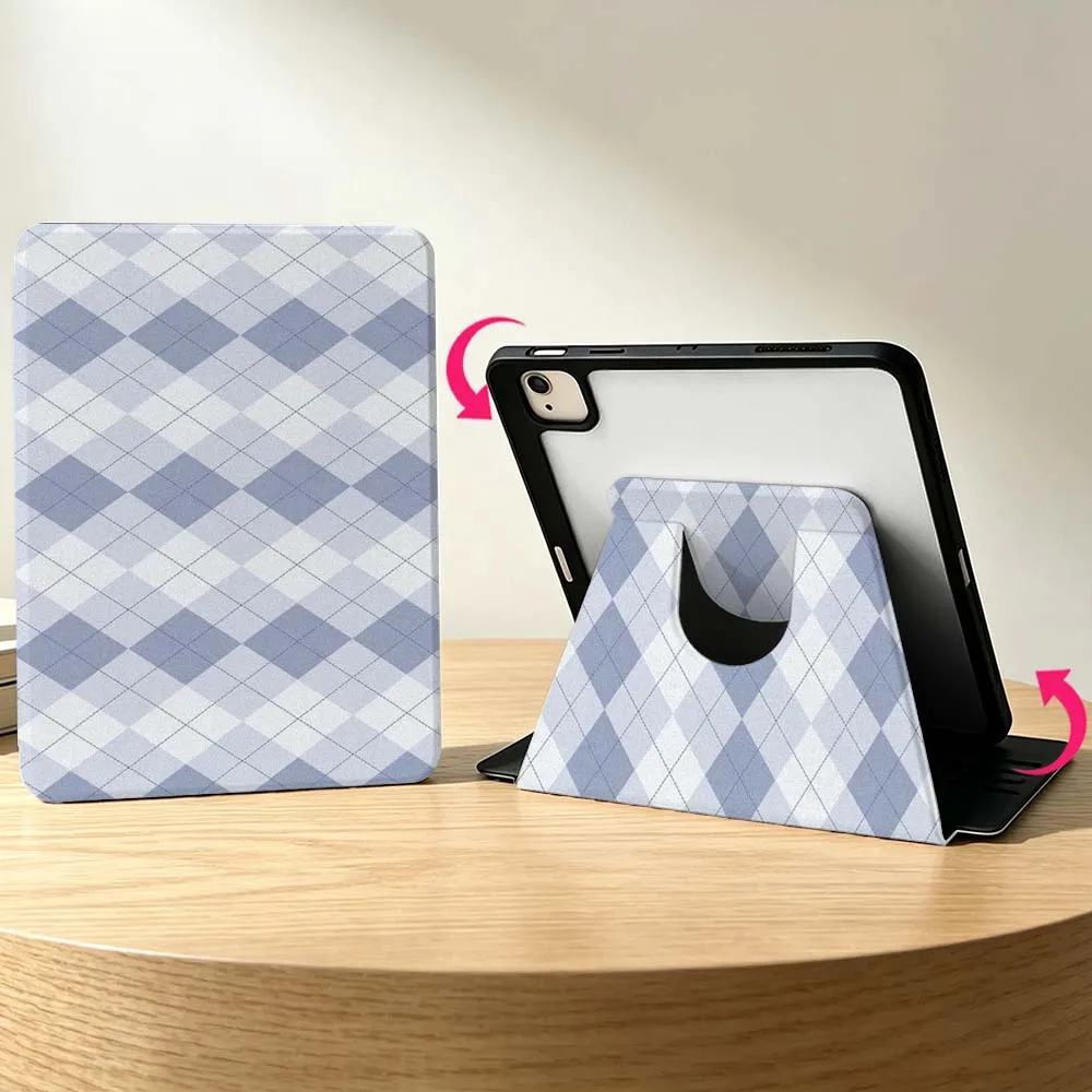 Checkered Aesthetics For Samsung Galaxy S11 S10 S9 S8 S7 S6 A11 A9 A8 A7 Lite Plus Ultra 360° Rotation Tablet  Case Soft