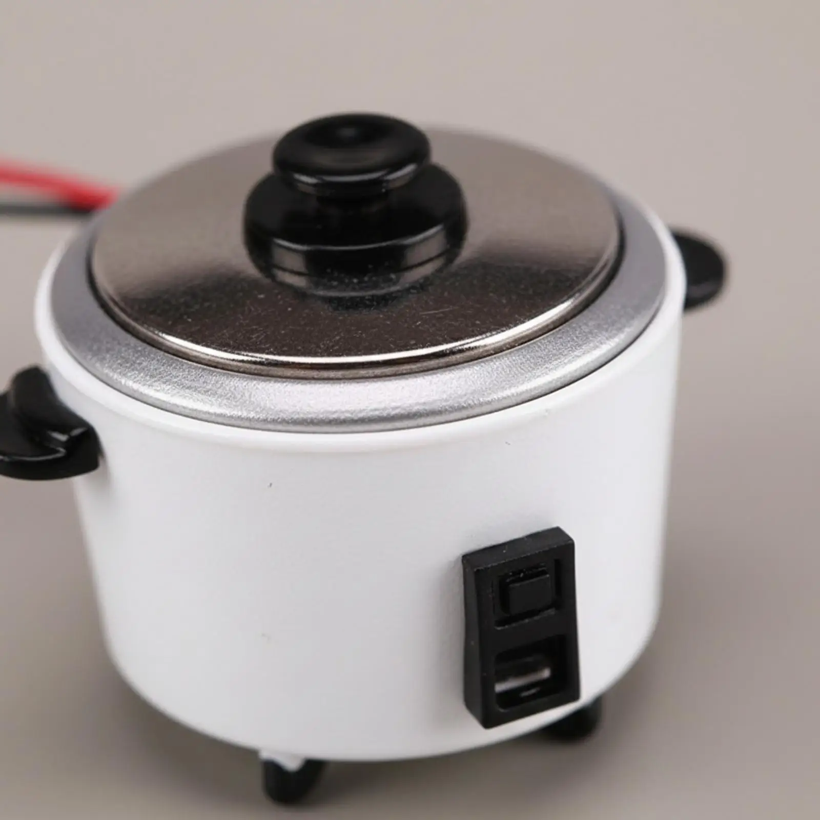 Miniature Kitchen Appliance Rice Cooker Dollhouse Accessory Alloy Pot 32mm for Tiny Diorama Scene Decoration
