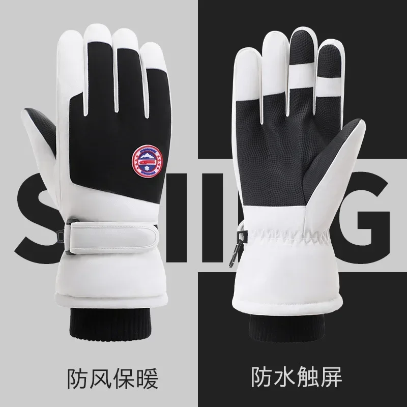 الشتاء الرجال والنساء قفازات التزلج يندبروف الدافئة مقاوم للماء شاشة تعمل باللمس الصوف المضادة للانزلاق قفازات التزلج على الجليد ركوب قفازات التزلج