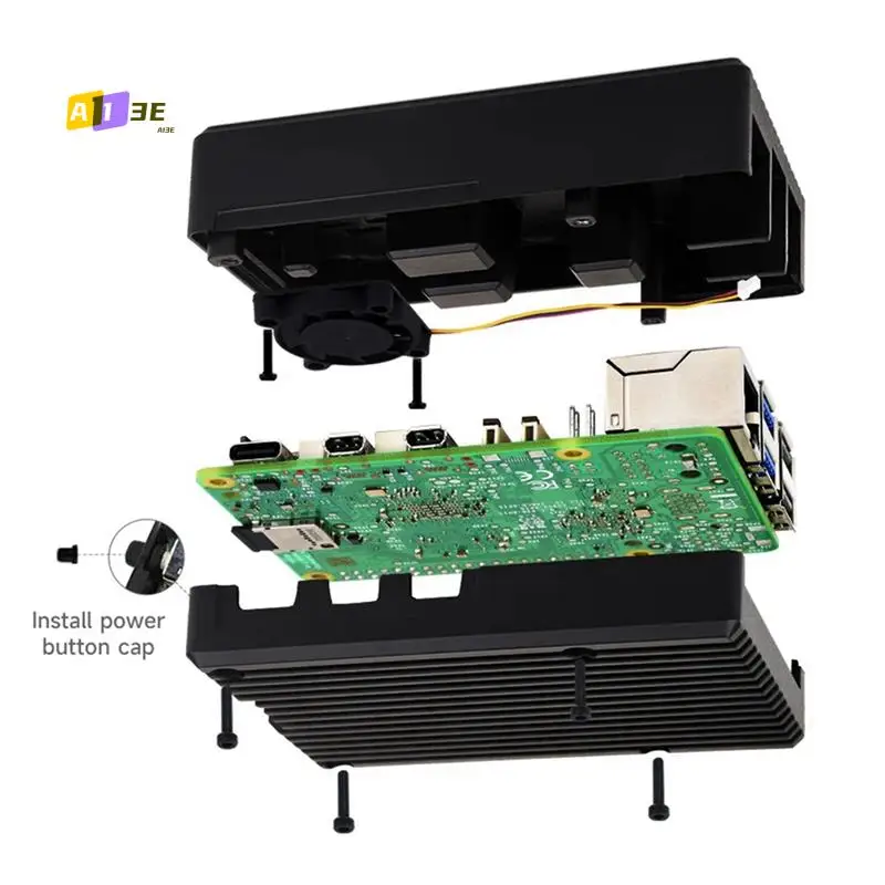 

A13E-For Raspberry Pi 5B Shell 5BE Radiating Aluminum Striped Groove Shell