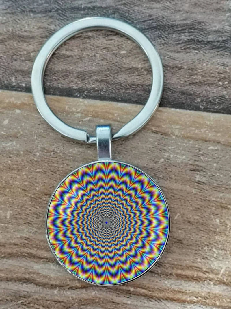 Colorful 3d Hypnotic Beam Keychain With Interesting Dizziness Symbols Hypnotist'S Self Hypnotic Sleep Prop Hypnosis