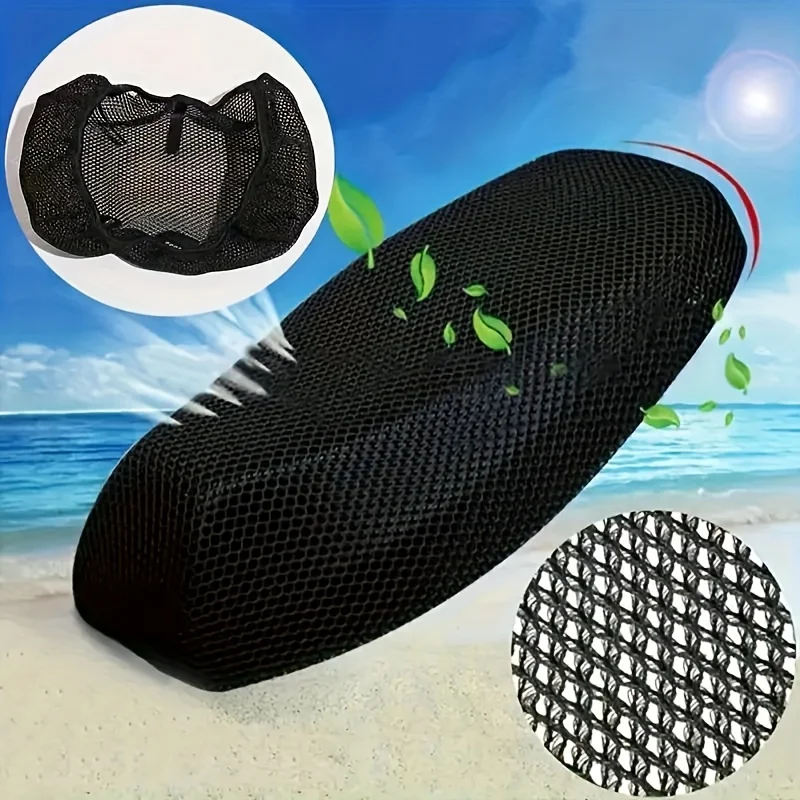1PC Universal Motorcycle Scooter Seat Cover Thick Breathable Mesh Sun Cushion All-Season Electric Vehicle Protector