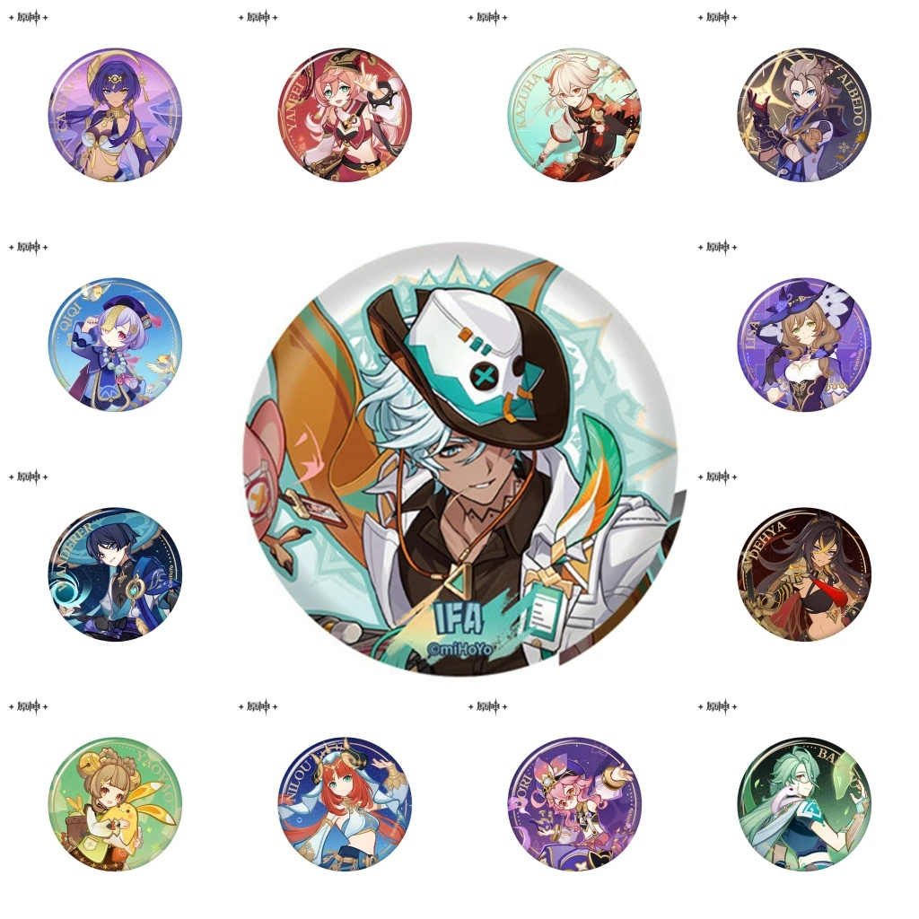 

58 мм игра Genshin Impact Genius Invokation TCG Candace Ifa Kinich косплей костюм значок булавка SPTE жесть брошь ﻿ Опора Gilf