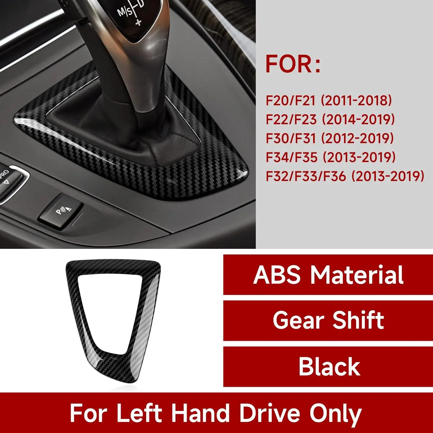 LHD Carbon Fiber Center Console Shift Head Base Panel Suitable For BMW F10 F20 F22 F30 F32 F34 F36