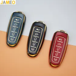 For Ford Edge Explorer Escape Focus Taurus Flex for Lincoln MKS MKT MKX MKZ Navigator 5 Button Key Cover TPU Car Key Case
