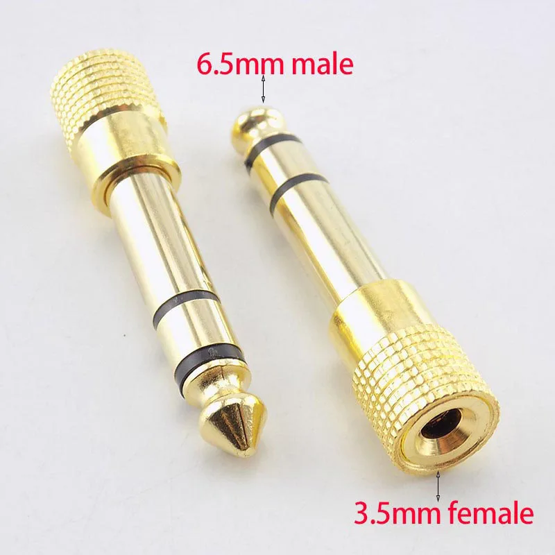 2pcs 3.5mm Female to 6.5mm Male Jack  Audio Connector Stereo Headphone Transmitter Mic Guitar Adapter Microphone B5