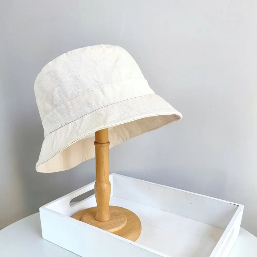 2025 Summer Sun Hat For Big Head Women Cotton Bucket Cap Foldable Wide Brim Breathable Casual Outdoor Headwear