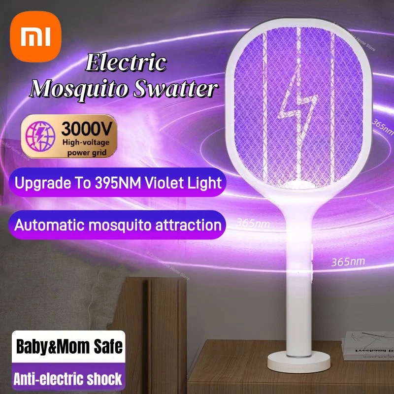 

Xiaomi 3000V Long-handled Electric Mosquito Swatter 2-in-1 Rechargeable versatile Automatic Mosquito Killer for House New 2025