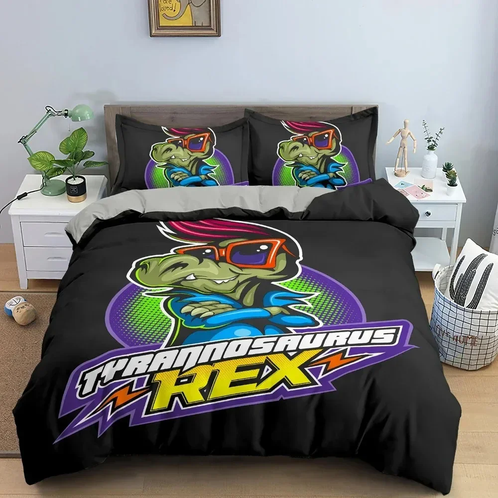 

Top For 3D Cartoon Dinosaur Pattern Luxury Duvet Cover Bedding Set For Kid's Bedroom King Queen Twin Single Size Home Textile