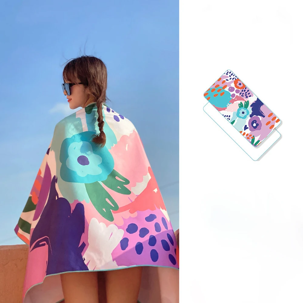 Absorbent Quick-Drying Bath Towel Thin Summer Style Fast-Drying Travel Beach Towel Swimming Towel Portable