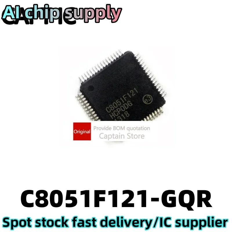 5PCS C8051F121-GQR microcontroller 128K flash memory package TQFP64