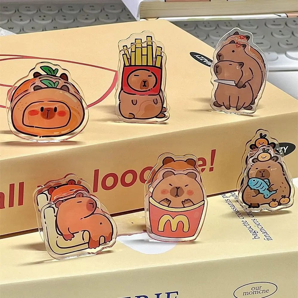 Exquisite Acrylic PP Capybara Acrylic Clip Stationery Cartoon Photo Binder Clips Capybara Memo Holder