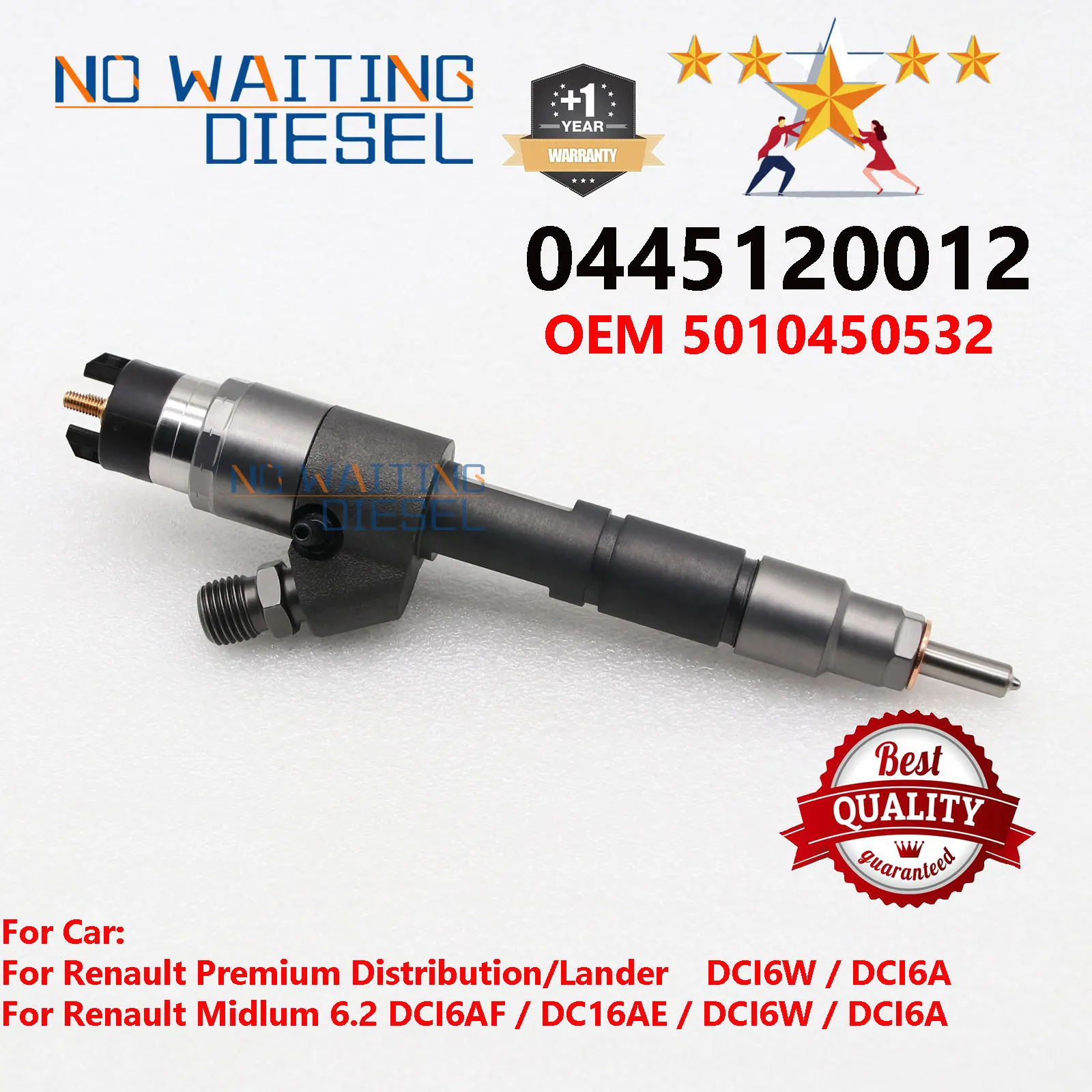 0445120012 Common Rail Exchange Injectors 0986435525 Fuel Unit Injector OEM 5010450532 For Renault