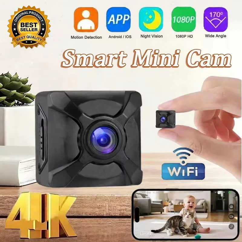 4K Wireless Mini WiFi Security HD Camera Monitoring Detection Security Protection Night Vision Home Safety Long Battery Life NEW