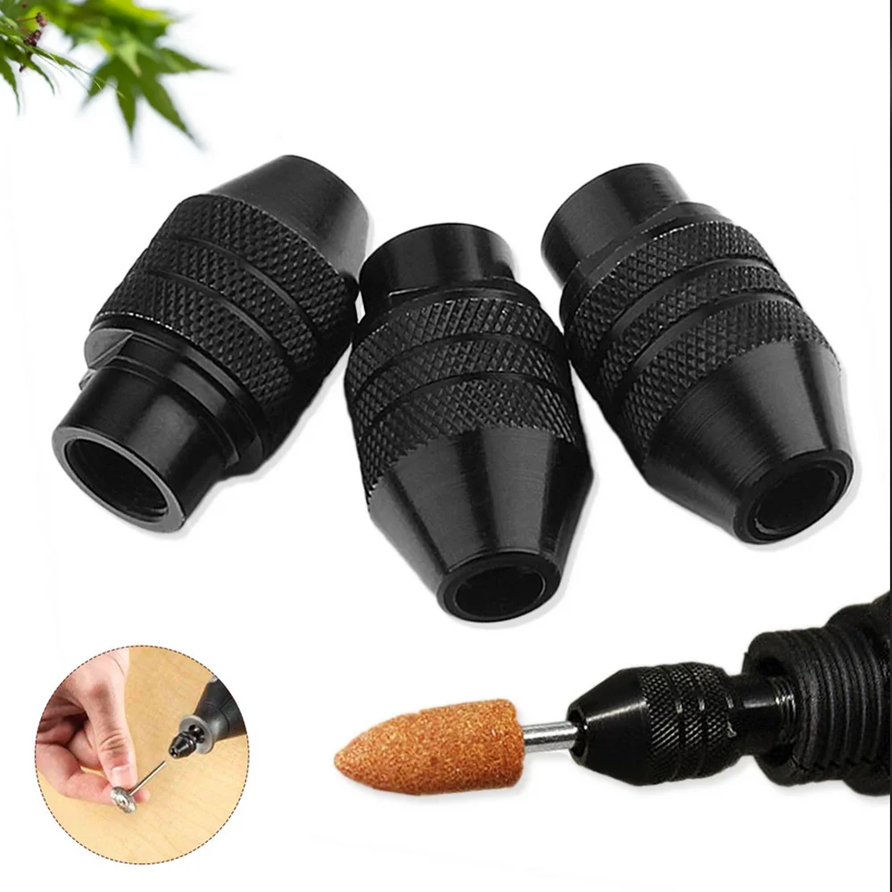 Mini Drill Spindle Chuck Spindle Chuck Adapter Universal Multi Drill Chuck Quick Keyless Dremel Rotary Tools Drill Bit 0.3-3.2mm