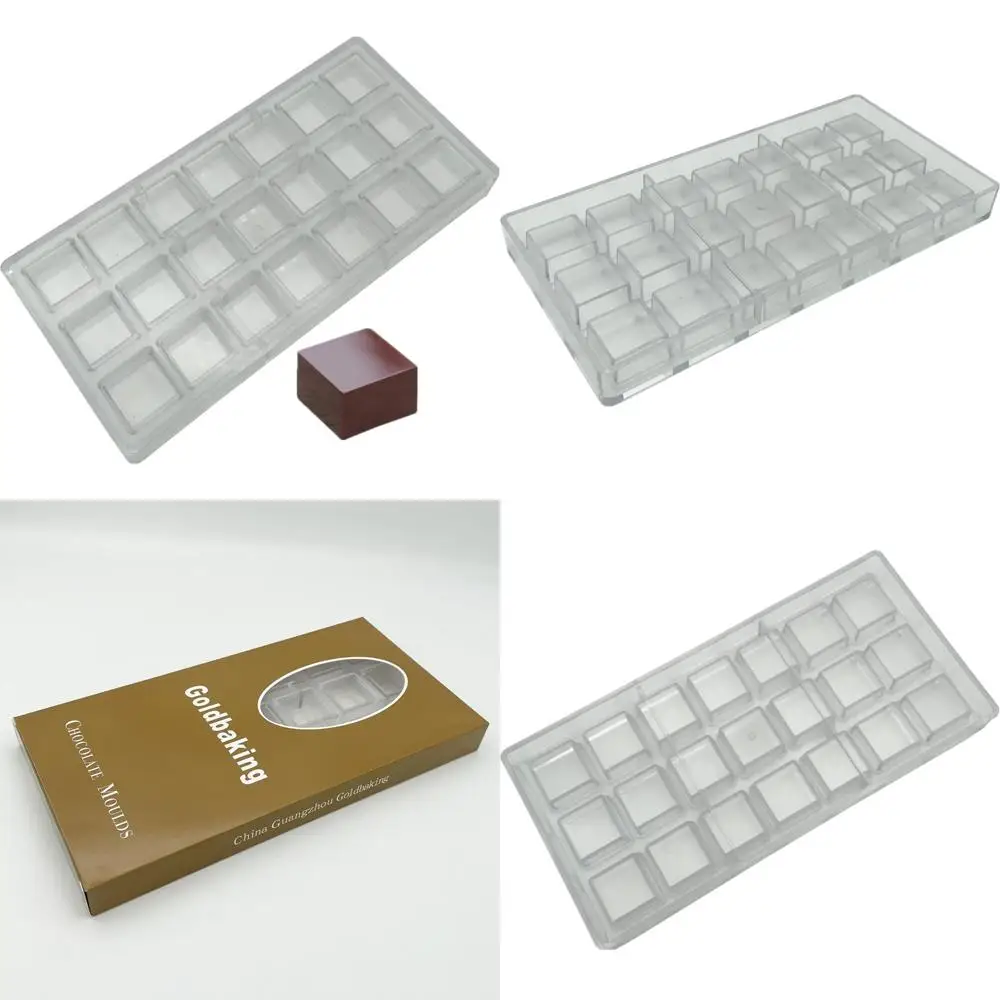 

square chocolate making mould polycarbonate chocolate diy mold 21 cavities candy ice cube molds