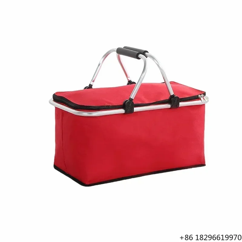 Hot Sale Large Capacity All Seasons Picnic Basket Portable Foldable Cooler Bag Waterproof Oxford for Outdoor Camping Travel