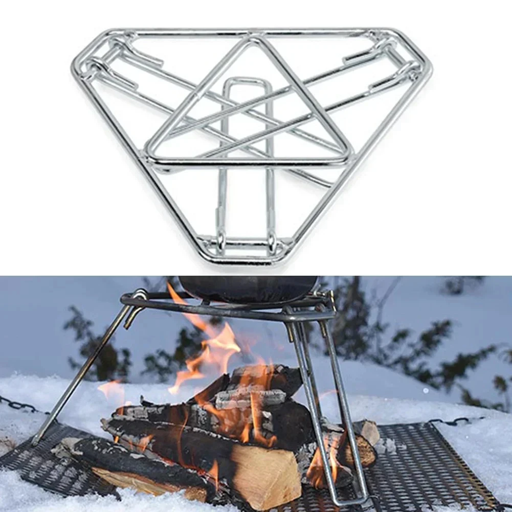 

Outdoor Portable Foldable Grill Camping and Picnicking Mini Hanging Pot Holder Camping Campfire Stand Tripod Camping Supplies