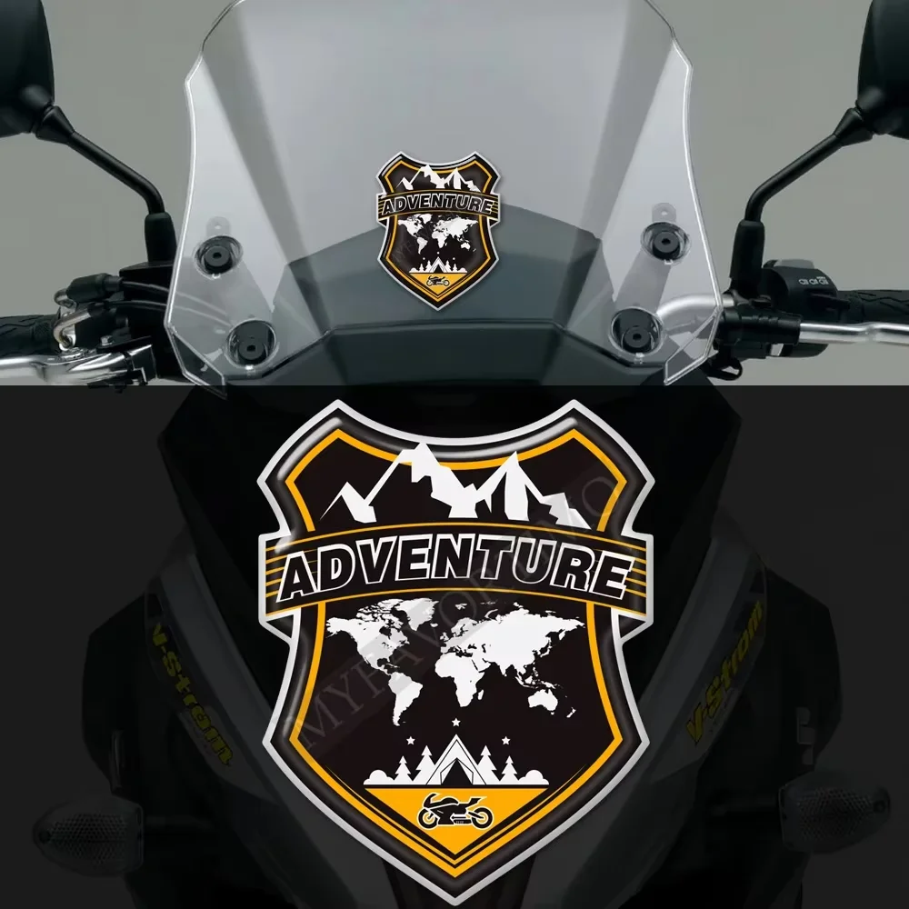 Luggage Aluminum Case ADV Adventure Stickers Windshield Windscreen For BMW Honda Yamaha Moto Guzzi Benelli Suzuki Motorcycle