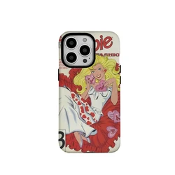 Ins Illustration Love Girl Phone Case for IPHONE 16 ProMax 15 14 13 12 11 PRO Plus XR Acrylic TPU Two in One Mobile Phone Cases