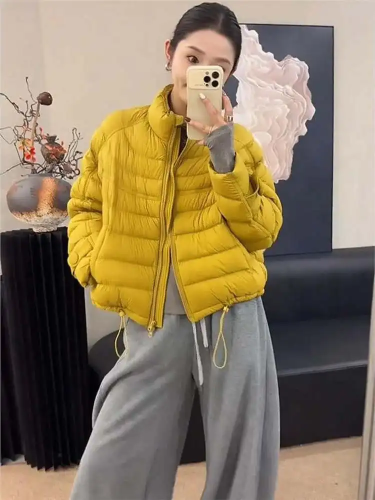 

Casual Style Short Lightweight Stand Collar Duck down Jacket Women's Winter New Fashion Small Size Light Top Warmth Outdoor
