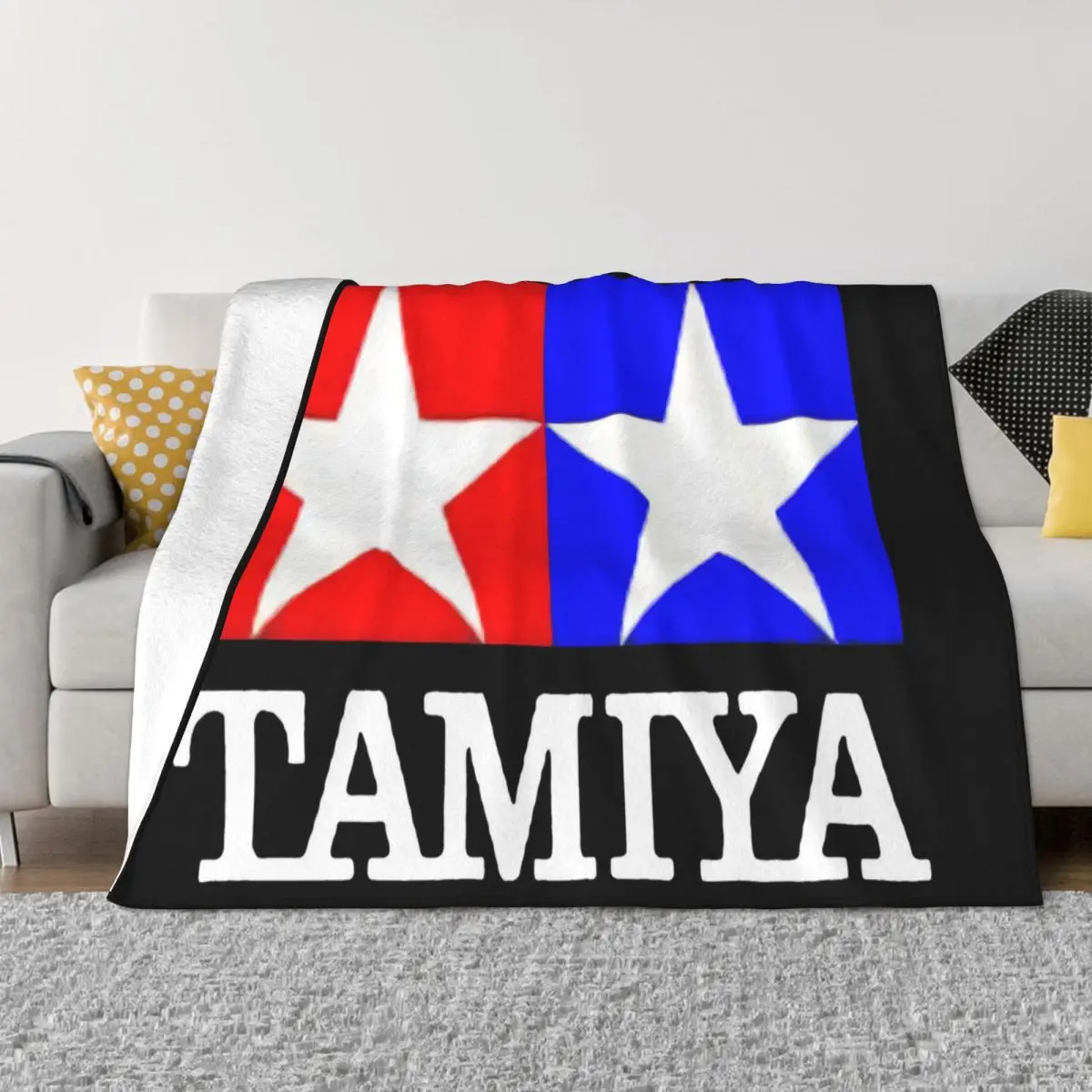 Tamiya Logo Toy Racing Cars 80S 90S Men's Black Size Xs To 3Xl Text Original Family Throw Blanket