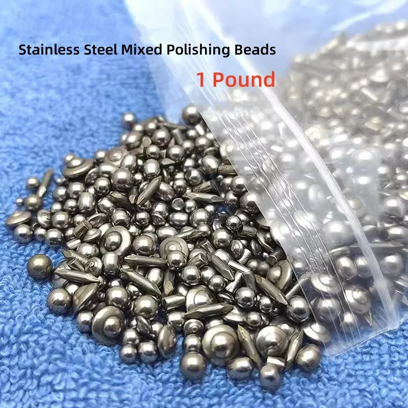 1 Pound Stainless Steel Polished Beads Tumbling Media Burnishing Media Shot for Rust Removal,Rough Polishing Tumbler Finishing