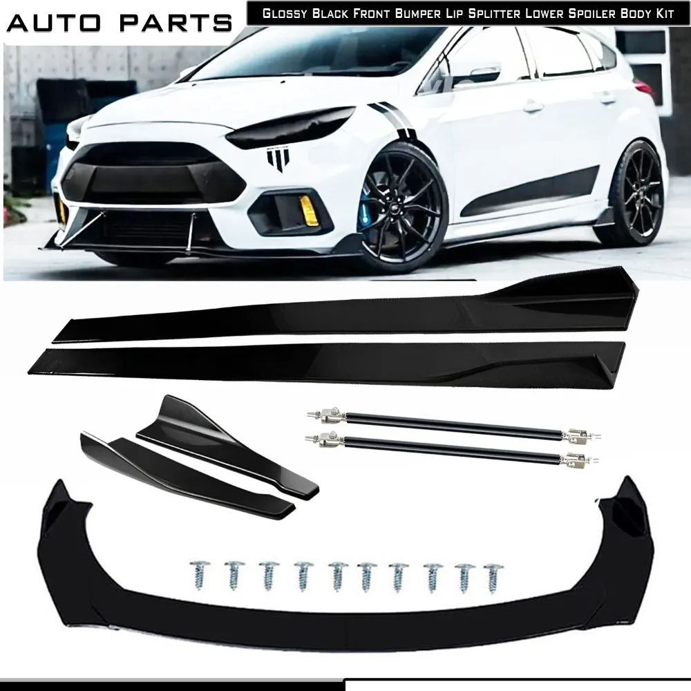 

For Ford Fiesta ST /SE 2000-2019 Front Splitter Bumper Lip Spoiler Gloss Bod Kit United States