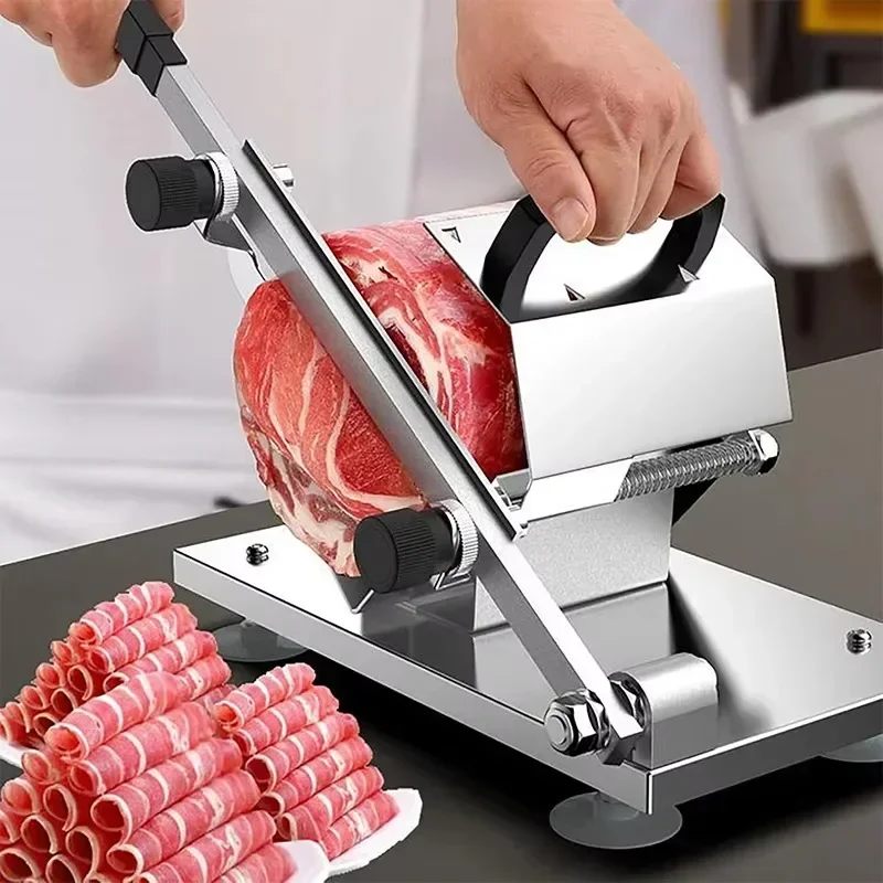 

Commercial multifunctional home mutton roll frozen meat bacon manual cutter slicer machine frozen meat slicer machine