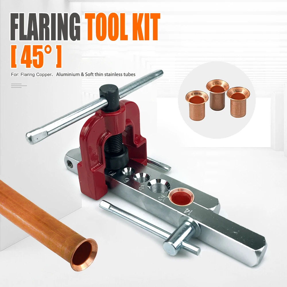 CT‑2010 45° Flaring Tool Kit Metric 6‑15mm Copper Pipe Flare Tool for Air Conditioner Refrigerator HVAC Repair