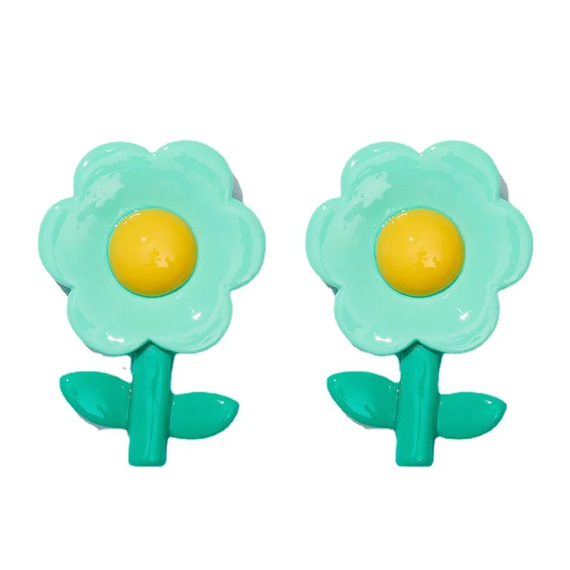 2 個大光沢のあるチューリップ 5 枚の花びらの花樹脂アクセサリー携帯電話ケース冷蔵庫ステッカー美容素材フラットバック