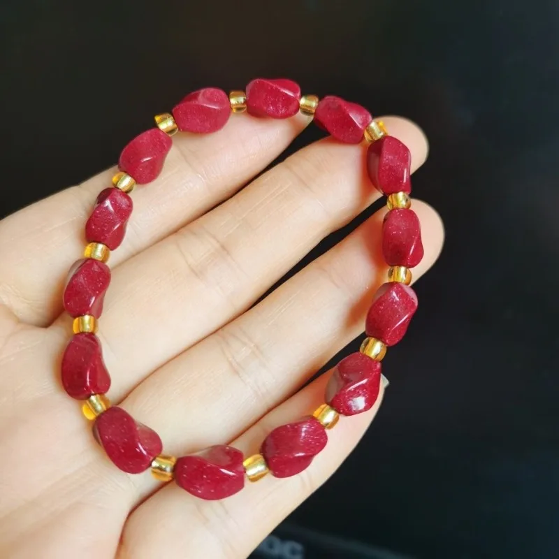 Cinnabar Twist Bead Transfer Bracelet for Men and Women