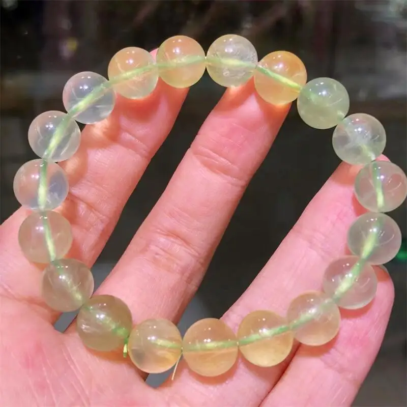 Natural Rainbow Prehnite Bracelet Handmade Crystal Quartz Jewelry Stretch Bangle Children Birthday Gift 1pcs 8/10MM