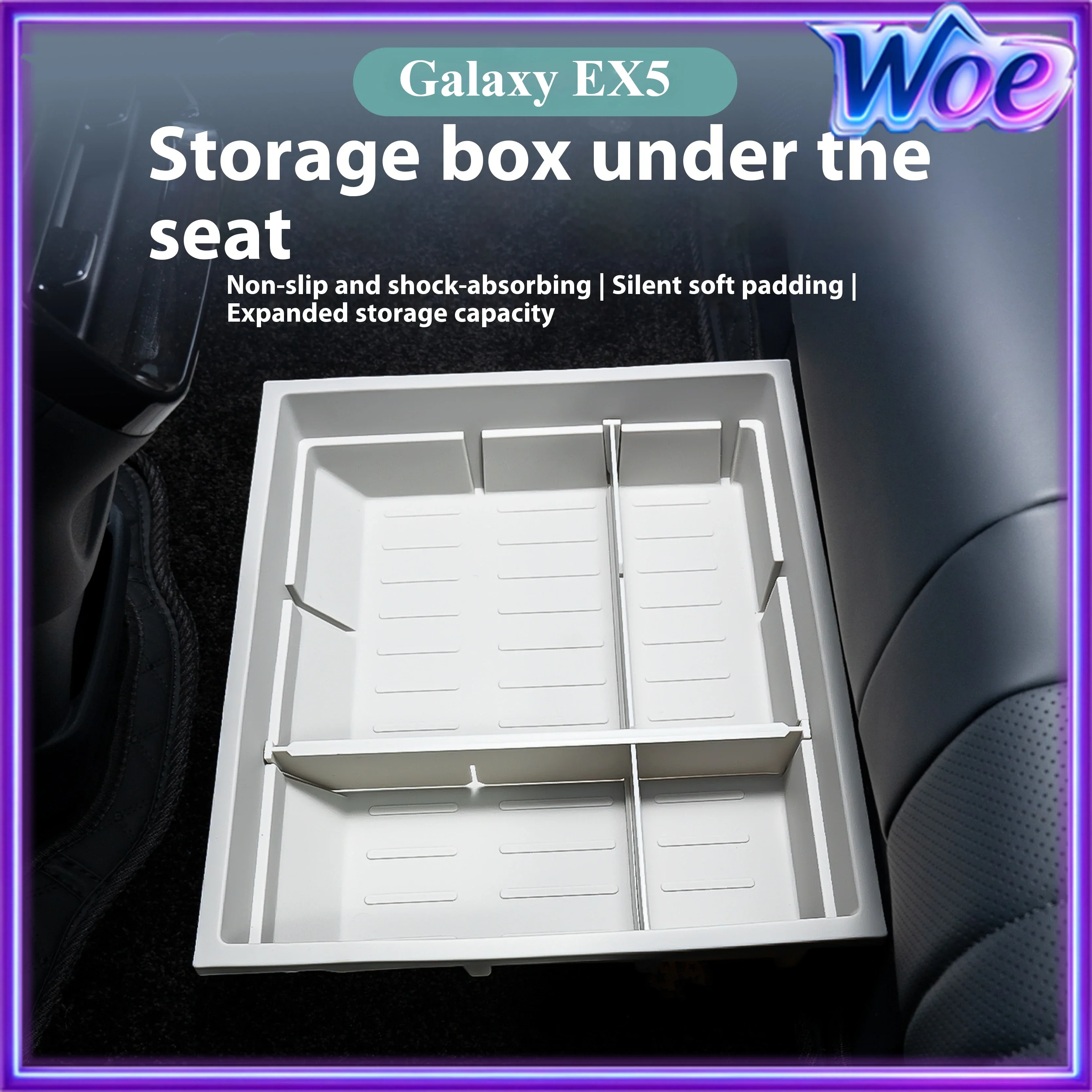 Fit For Geely E5 Galaxy EX5 Under-Seat Storage Box Mute Storage Anti-Slip New Car Protection Auto Modification Interior Parts