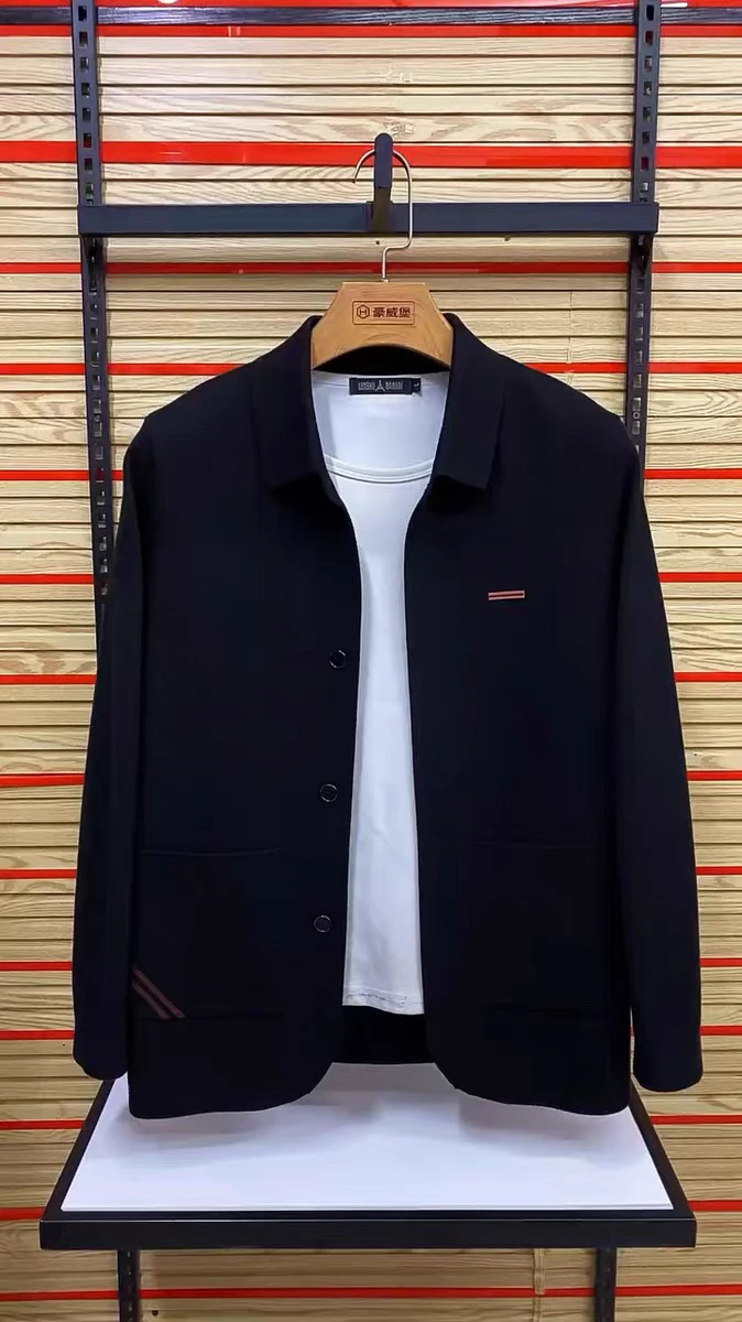 

Осенняя новинка Faion, мужской облегающий вязаный кардиган, повседневная деловая повседневная универсальная верхняя одежда Sli с отложным воротником