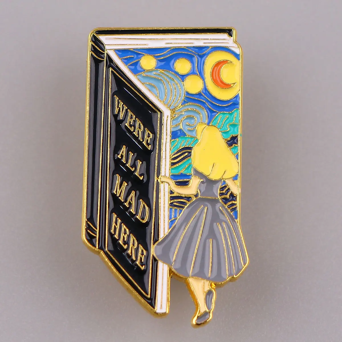 Starry Sky Brooches for Women Fairy Tale Girl Enamel Pins Badges Lapel Pins for Backpack Art Jewelry Clothing Accessories Gift