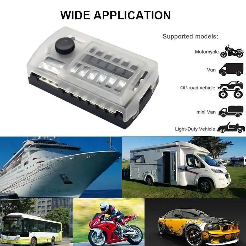 Doos Voor Auto Boot Met 6 24 Manier Blade Zekeringhouder Blok 12V 24V Power Panel Board Camper RV Accessoires
