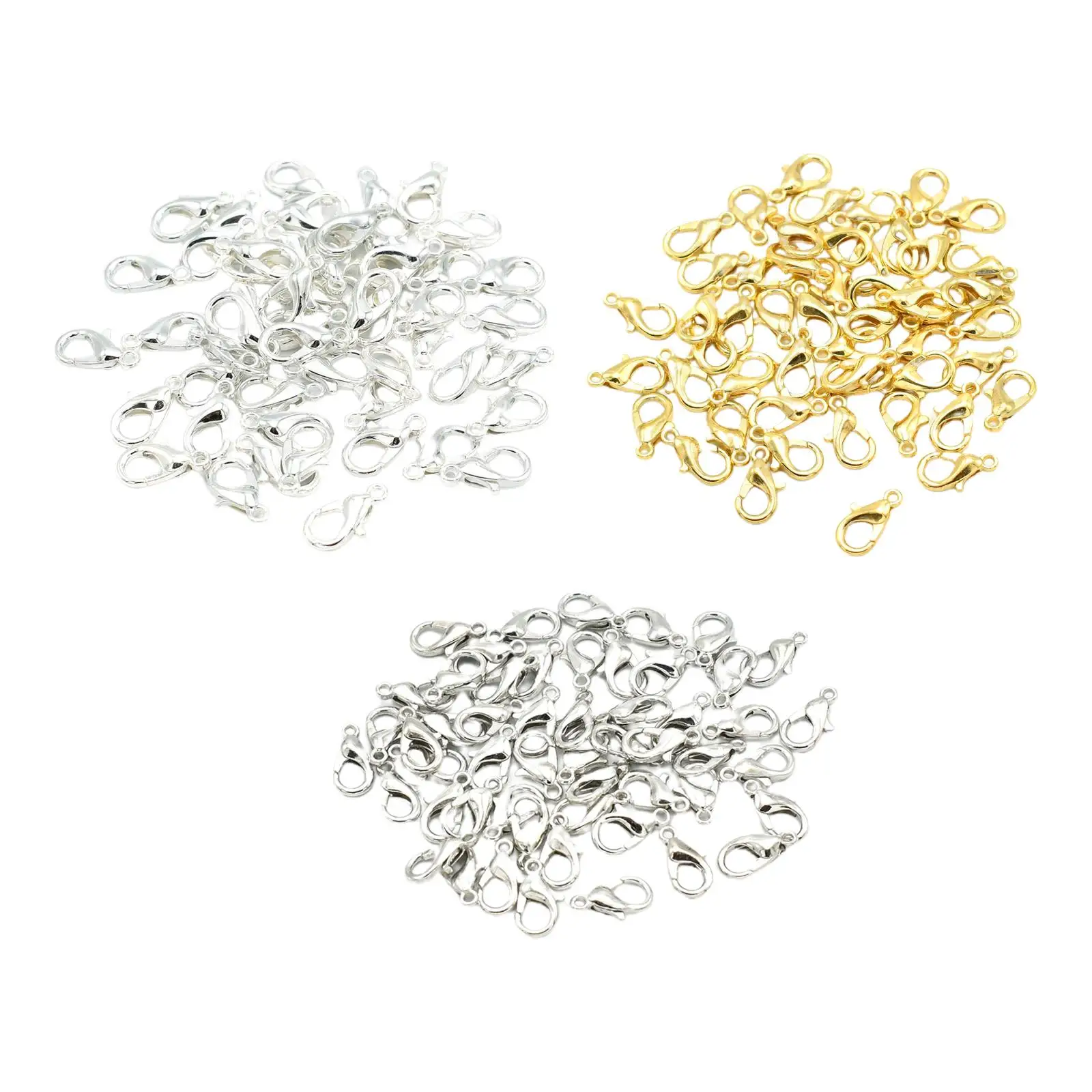 50x Small Lobster Claw Clasps 10Mmx5mm for Necklace DIY Crafts Hook