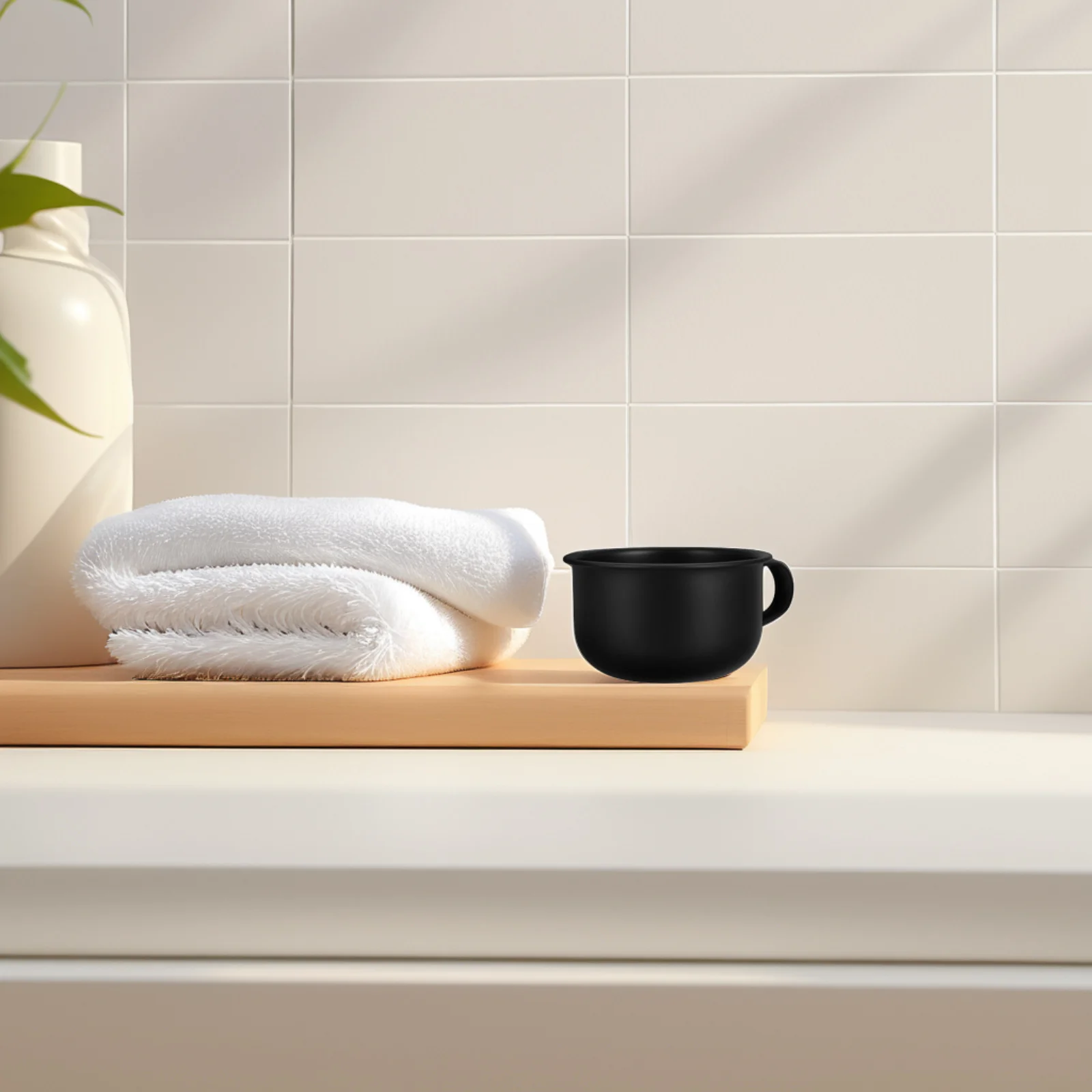 مقبض وعاء صابون الحلاقة المصنوع من خليط معدني، خفيف الوزن، متين، سهل التنظيف، متعدد الوظائف، أداة خلط طين الوجه