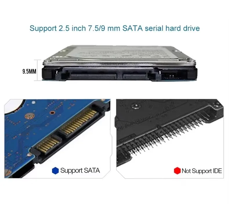 2.5-Inch Hard Drive Enclosure SATA to USB 3.0 Hard Drive Enclosure HDD SSD Enclosure Suitable for desktop and Laptop Computers - view 3